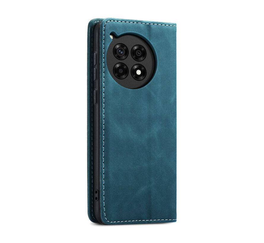 OnePlus 12R Wallet Case Vintage Leather Blue