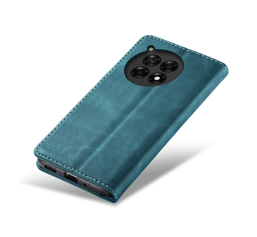 OnePlus 12R Wallet Case Vintage Leather Blue