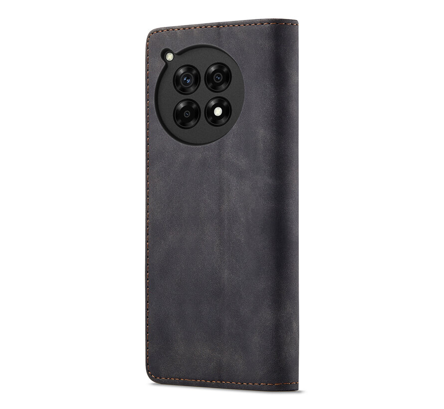 OnePlus 12R Wallet Case Vintage Leather Black