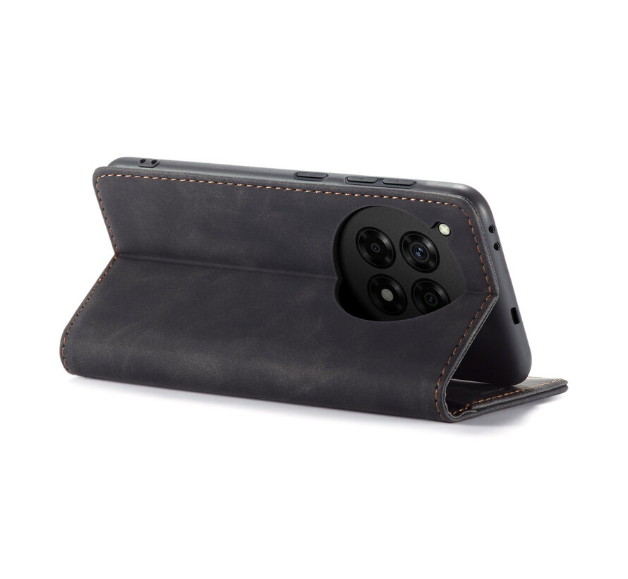 OnePlus 12R Wallet Case Vintage Leather Black