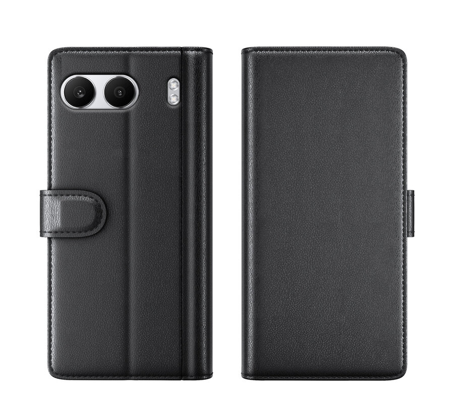 OnePlus Nord 4 Wallet Hoesje Echt Leder Zwart