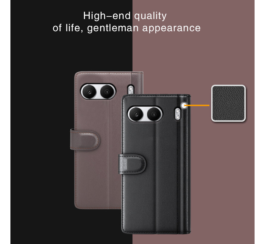 OnePlus Nord 4 Wallet Case Echtleder Braun