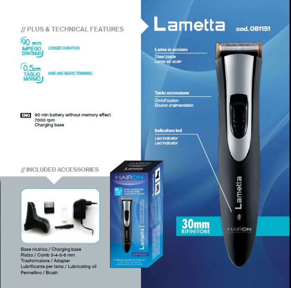 HairON Haartrimmer Lametta black