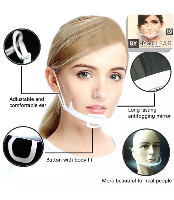 Transparante mondmaskers 5 stuks