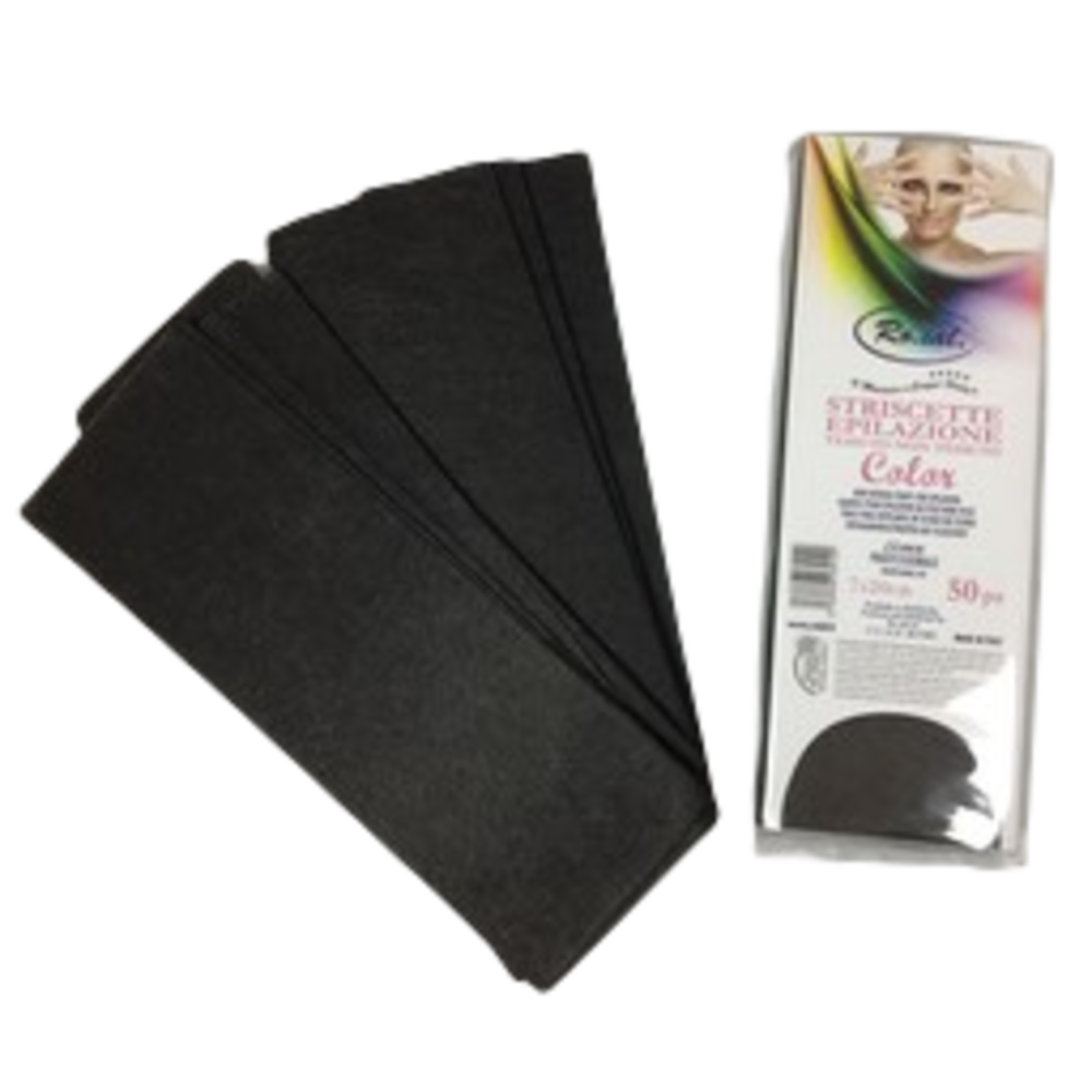 Ro.ial Zwarte Harsstrips | Stripwax strips | 50 stuks Ro.ial Zwarte Harsstrips | Stripwax strips | 50 stuks