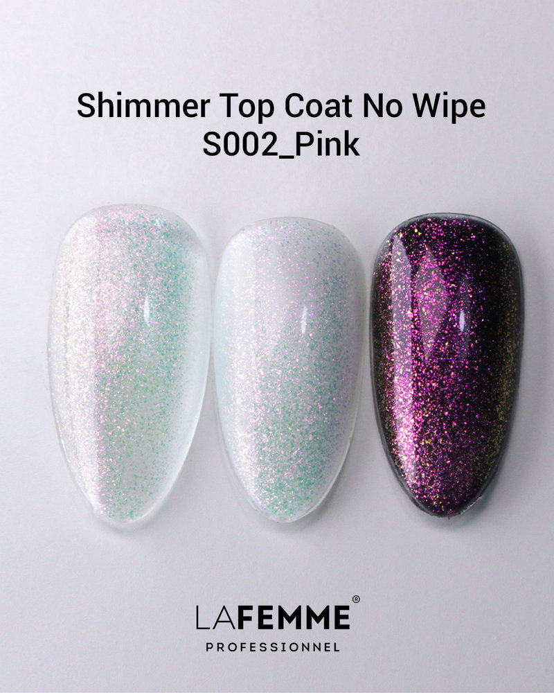 La Femme Shimmer Top Coat No Wipe | S002| 8 gr. |  | Pink La Femme Shimmer Top Coat No Wipe | S002| 8 gr. |  | Pink