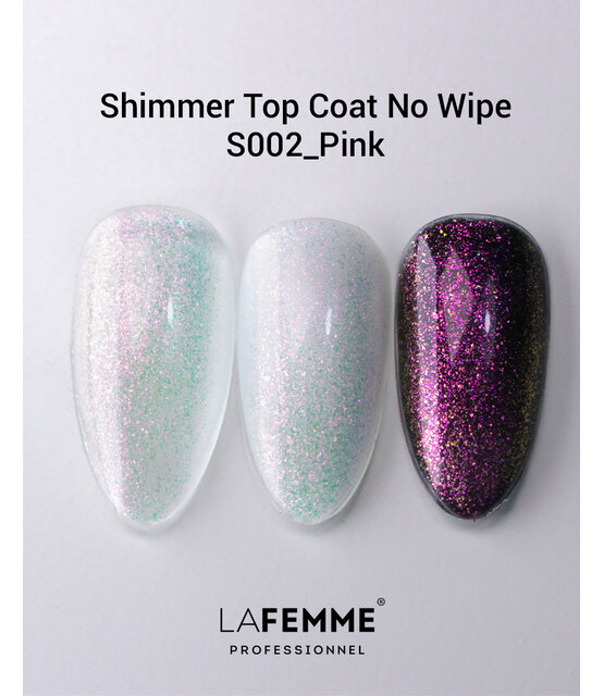 Shimmer Top Coat No Wipe Pink /  S002