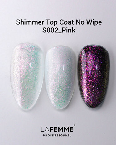 La Femme Shimmer Top Coat No Wipe | S002| 8 gr. |  | Pink La Femme Shimmer Top Coat No Wipe | S002| 8 gr. |  | Pink
