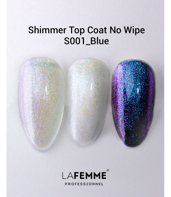 Shimmer Top Coat No Wipe .Blue /  S001