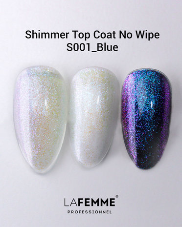 La Femme Shimmer Top Coat No Wipe | S001| 8 gr. | Blue La Femme Shimmer Top Coat No Wipe | S001| 8 gr. | Blue