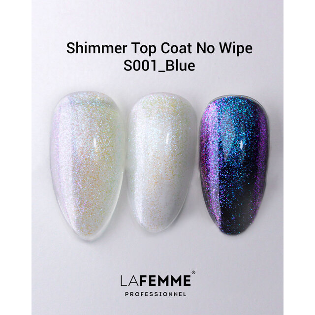 Shimmer Top Coat No Wipe | S001| 8 gr. | Blue