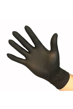 NITRIL HANDSCHOEN ZWARTNITRIL GLOVES100 STDISPENSERDOOS