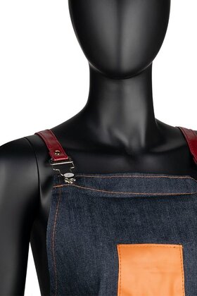 Denim Wax Schort Met Kunstleerbeschermende Kleding