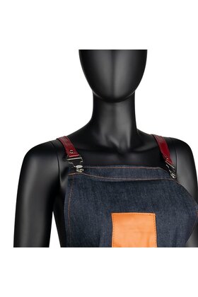 Denim Wax Schort met kunstleer | Beschermende kleding