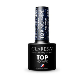 CLARESA Top Coat No Wipe 5g Glitter Blue CLARESA Top Coat No Wipe 5g Glitter Blue