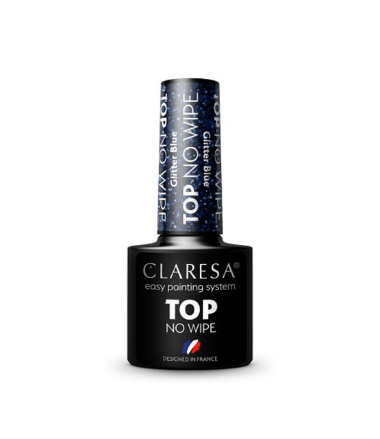 CLARESA Top Coat No Wipe 5g Glitter Blue