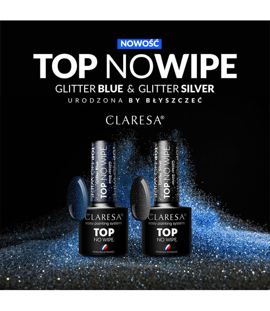 Top Coat No Wipe 5G Glitter Blue