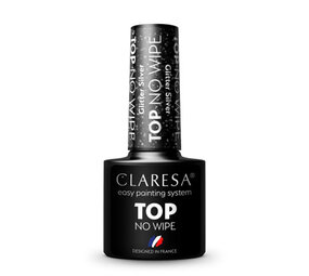 CLARESA Top Coat No Wipe 5g Glitter Silver CLARESA Top Coat No Wipe 5g Glitter Silver