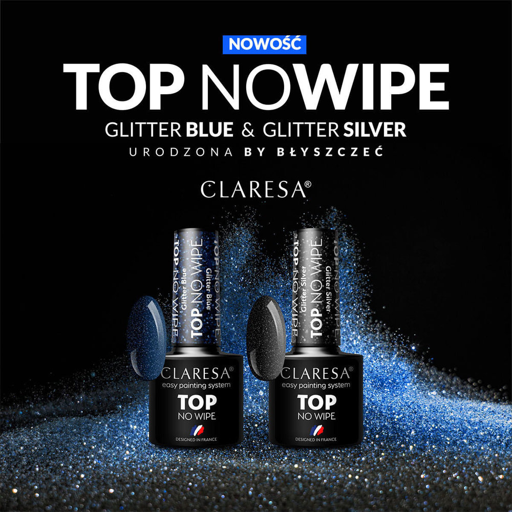 CLARESA CLARESA Top Coat No Wipe 5g Glitter Silver