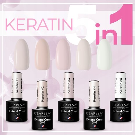 CLARESA Claresa Extend Care 5in1 Keratin #1 |  Nagelverlenging tot 1 cm