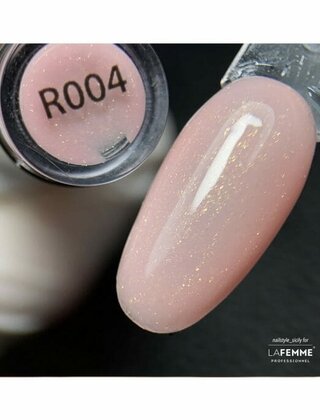 RUBBER BASE R004- GLITTER PEACH