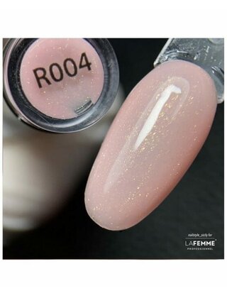 RUBBER BASE R004- GLITTER PEACH