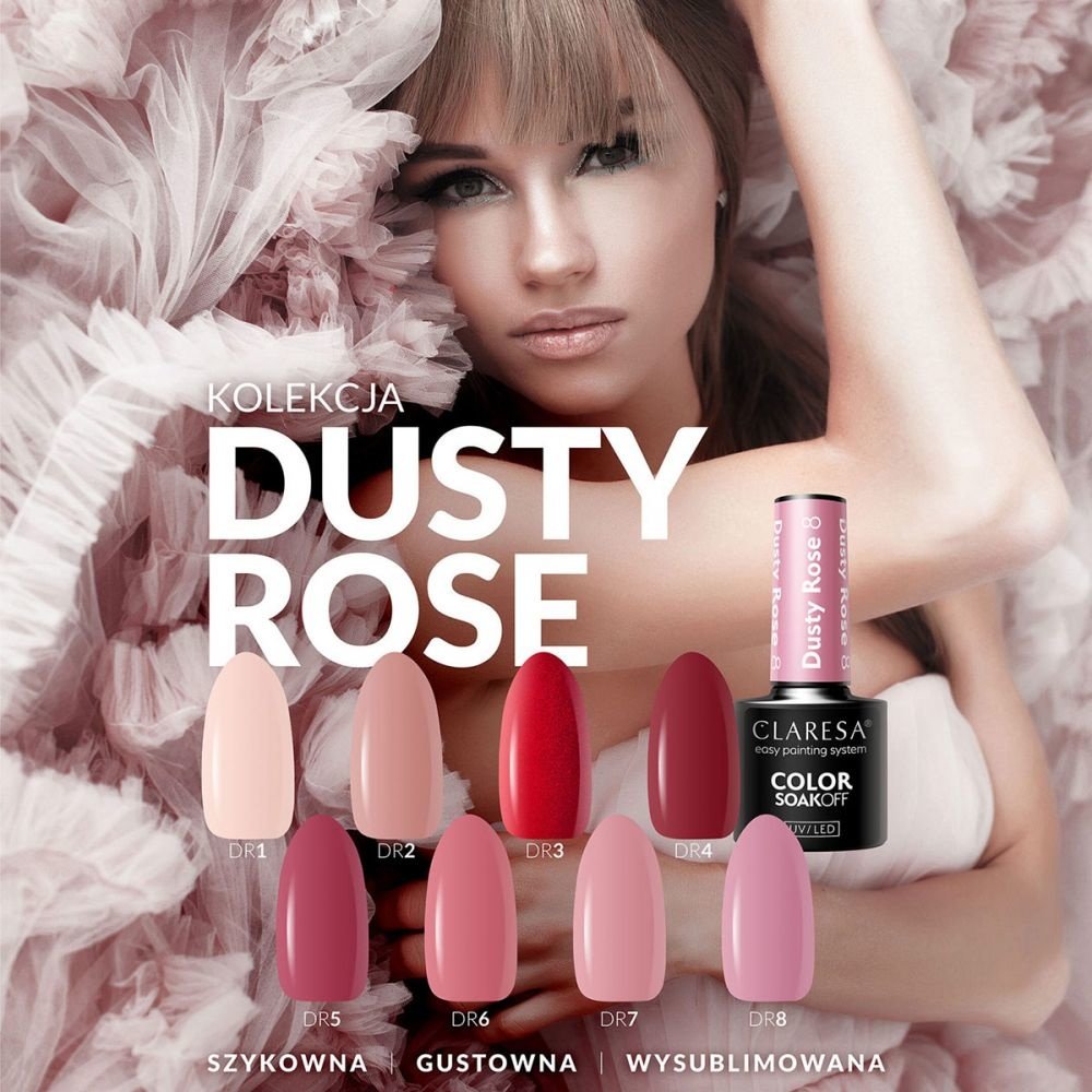 CLARESA  Gel UV/LED Polish CLARESA  DUSTY ROSE 4-5g  - Copy