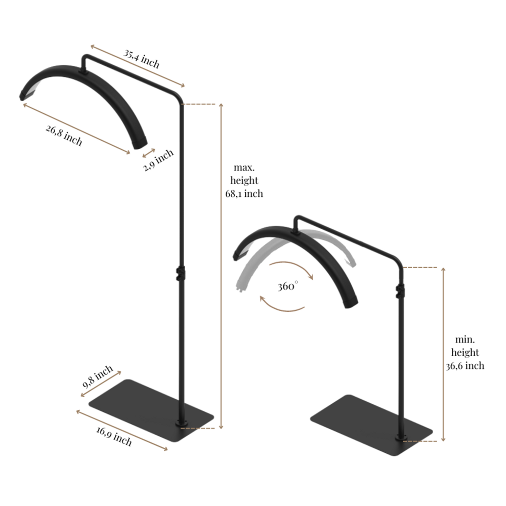 Glow  Beautysalon Booglamp | LED | 360 graden ROTATIE | behandellamp Glow  Beautysalon Booglamp | LED | 360 graden ROTATIE | behandellamp