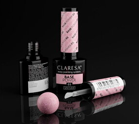 CLARESA POWER BASE  #5 05  subtiele roze tint met roze glinsteringen CLARESA POWER BASE  #5 05  subtiele roze tint met roze glinsteringen