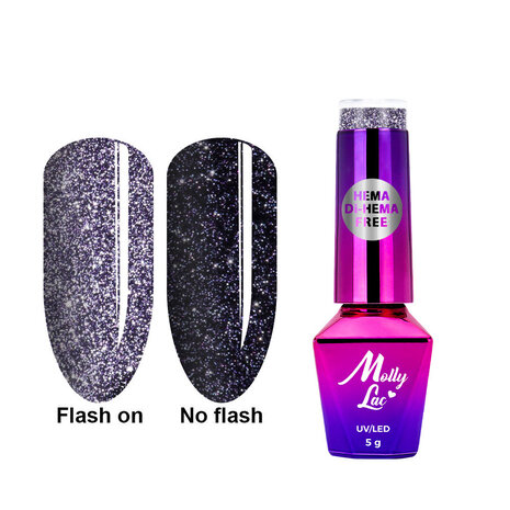 Molly MollyLac Flashing Lights Instant Crush Hema/di-Hema vrije hybride nagellak 5g nr. 568