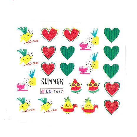 Beauty Box Cosmetics Fruitwater nagelstickers BN-1697 Beauty Box Cosmetics Fruitwater nagelstickers BN-1697