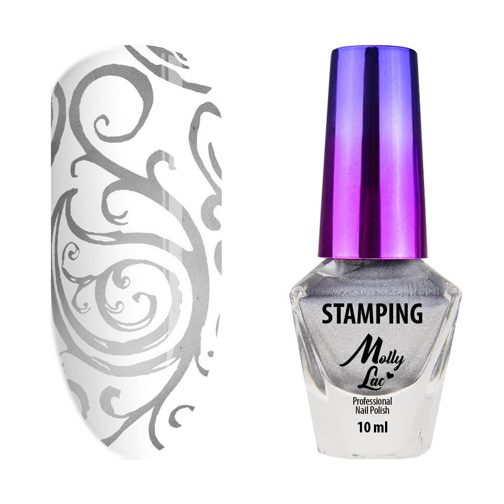 Molly MollyLac zilverstempel en stempellak 10ml nr. 3 Molly MollyLac zilverstempel en stempellak 10ml nr. 3