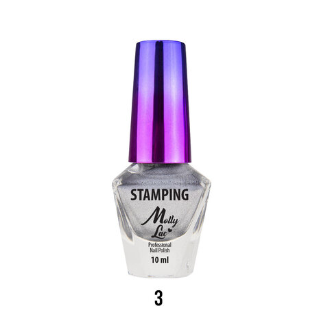 Molly MollyLac zilverstempel en stempellak 10ml nr. 3 Molly MollyLac zilverstempel en stempellak 10ml nr. 3