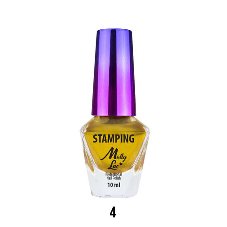 Molly MollyLac goudstempel en stempellak 10ml nr. 4 Molly MollyLac goudstempel en stempellak 10ml nr. 4