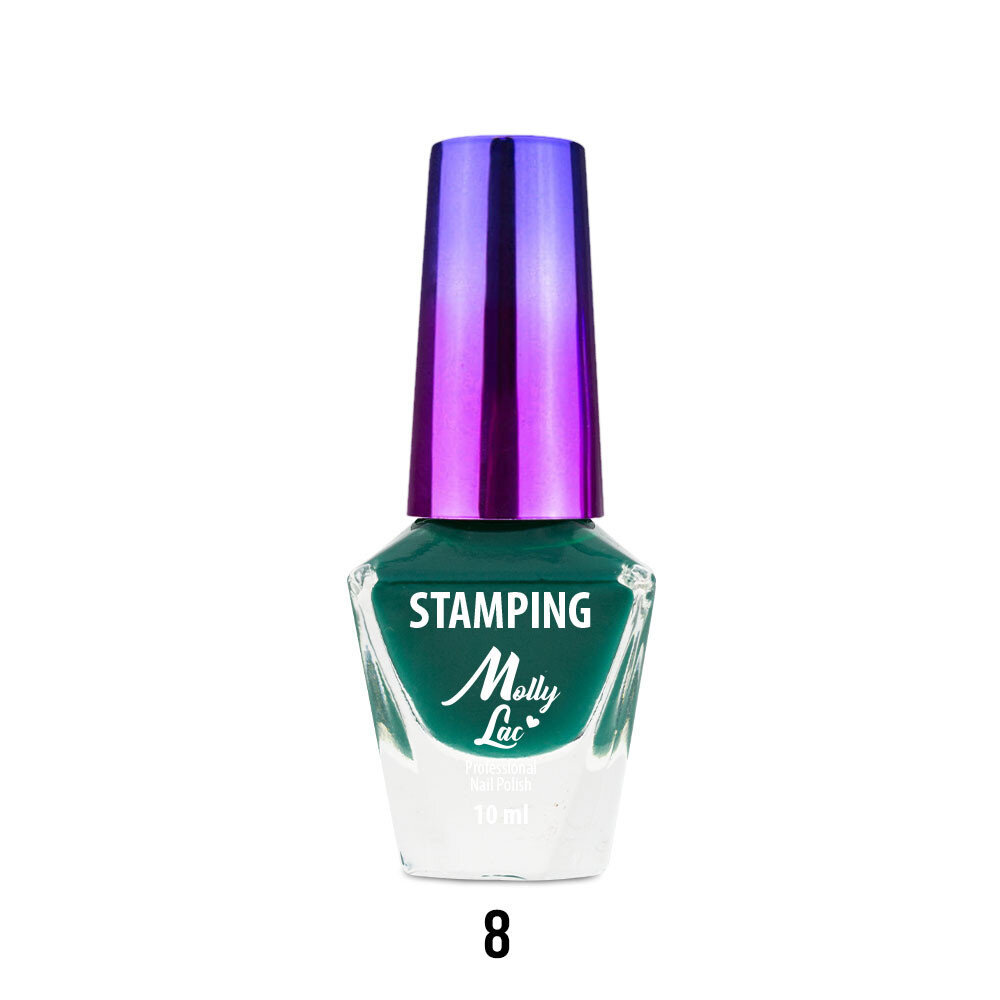 Molly MollyLac stempel- en stempellak groen 10ml nr. 8 Molly MollyLac stempel- en stempellak groen 10ml nr. 8