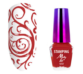 Molly MollyLac rode stempel en stempellak 10ml nr. 5 Molly MollyLac rode stempel en stempellak 10ml nr. 5