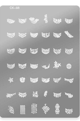 Stempelplaat MARMERPLATEAU MET MOTIEVEN CK-08| Nailart