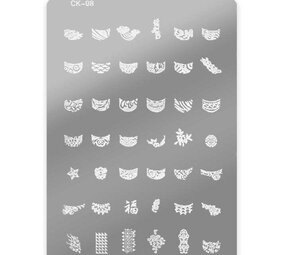 Beauty Box Cosmetics Stempelplaat MARMERPLATEAU MET MOTIEVEN CK-08| Nailart Beauty Box Cosmetics Stempelplaat MARMERPLATEAU MET MOTIEVEN CK-08| Nailart