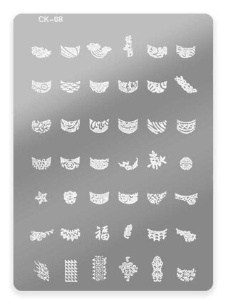 Stempelplaat MARMERPLATEAU MET MOTIEVEN CK-08| Nailart