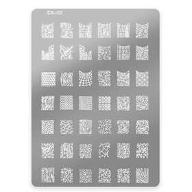 Stempelplaat met Patronen CK-02| Nailart | Maat L