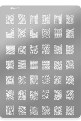Stempelplaat met Patronen CK-02| Nailart | Maat L