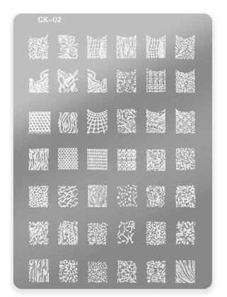 Stempelplaat met Patronen CK-02| Nailart | Maat L