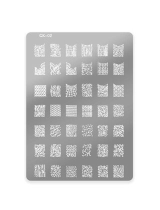 Stempelplaat met Patronen CK-02| Nailart | Maat L