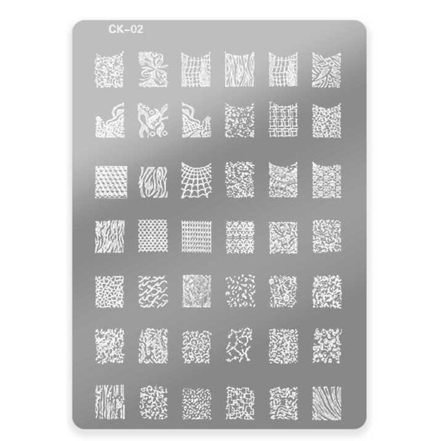 Stempelplaat met Patronen CK-02| Nailart | Maat L