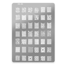 Stempelplaat met Patronen CK-3| Nailart | Maat L