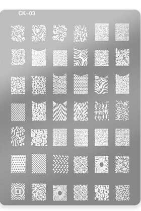 Stempelplaat met Patronen CK-3| Nailart | Maat L