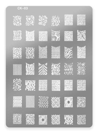 Stempelplaat met Patronen CK-3| Nailart | Maat L