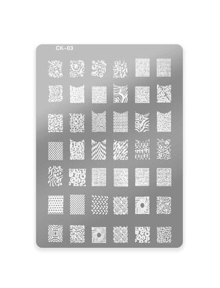 Stempelplaat met Patronen CK-3| Nailart | Maat L