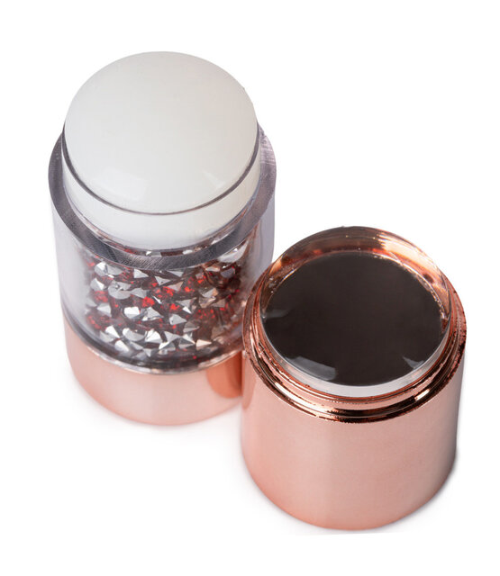 Dubbele siliconen nagelstempel met kristallen