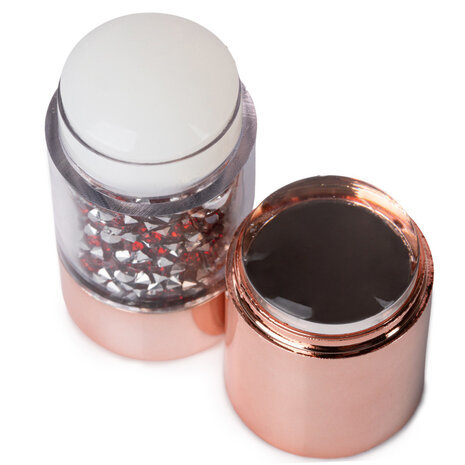 Beauty Box Cosmetics Dubbele siliconen nagelstempel met kristallen